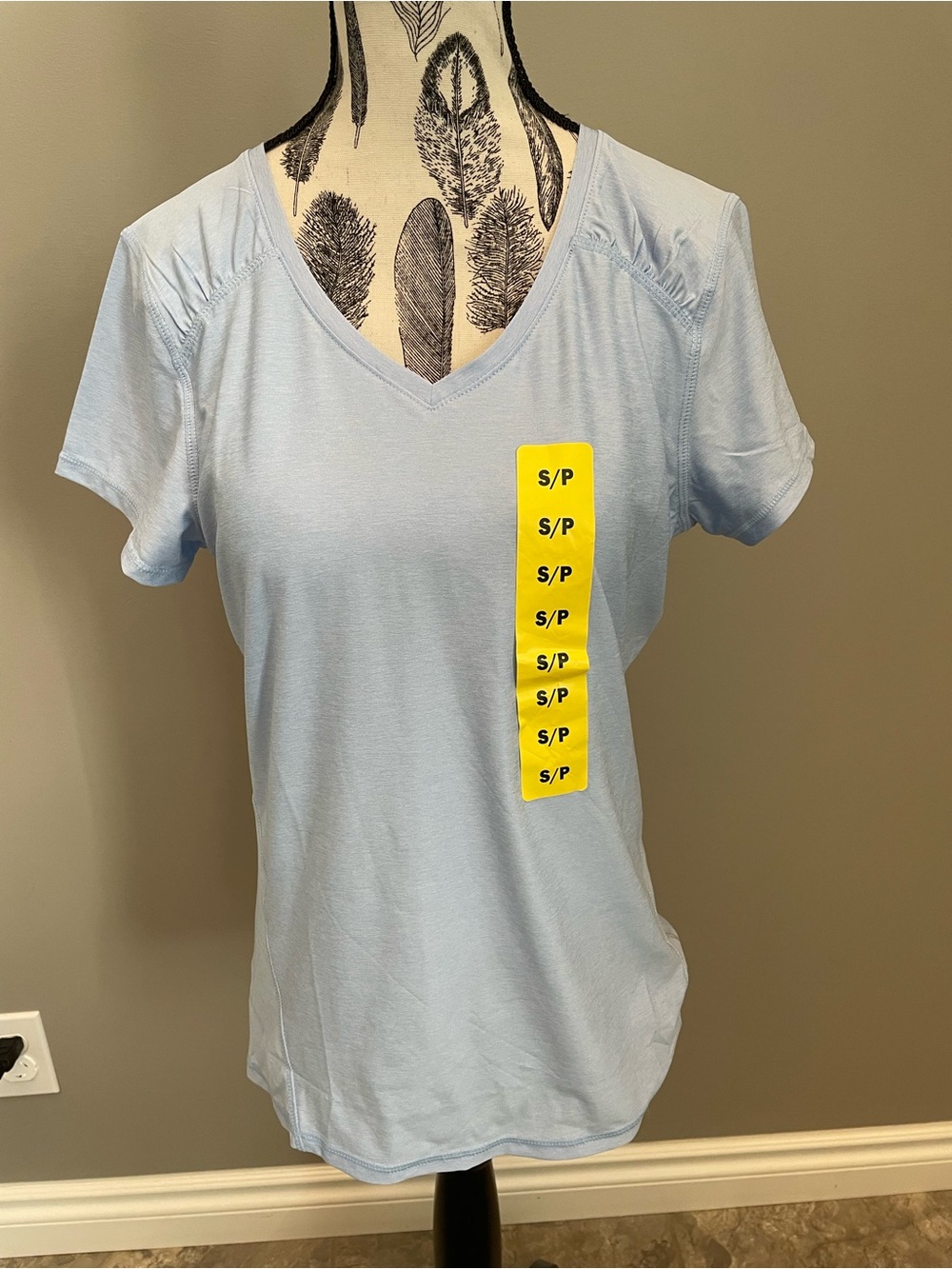 HEAD Light Blue V-Neck Short Sleeve Tee